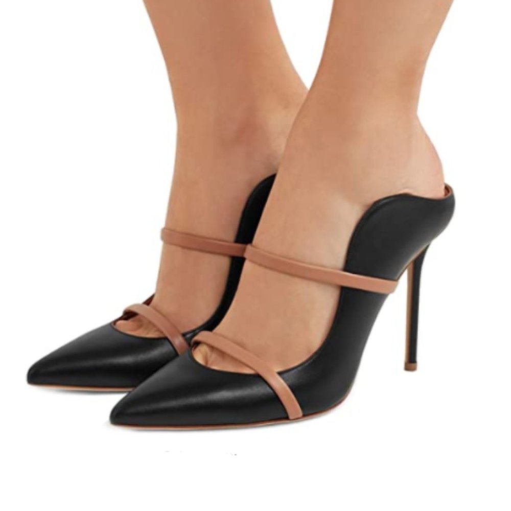 COPY - FSJ Pointy Toe Mule High Heels Pumps Double Straps